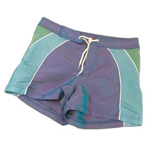 ZZAPP Women's Boardshorts Sz 7 Teal Purple Colorshift Sporty Surf Beach Poolside